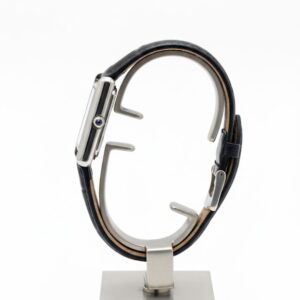 Cartier style luxury watch for men with square dial and leather strap