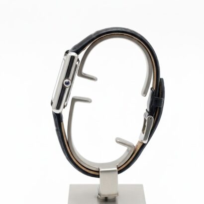 Cartier style luxury watch for men with square dial and leather strap